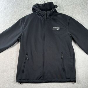 New Balance Mens Full Zip Black Texture Hoodie Black Box LogoSizes M Warm Casual